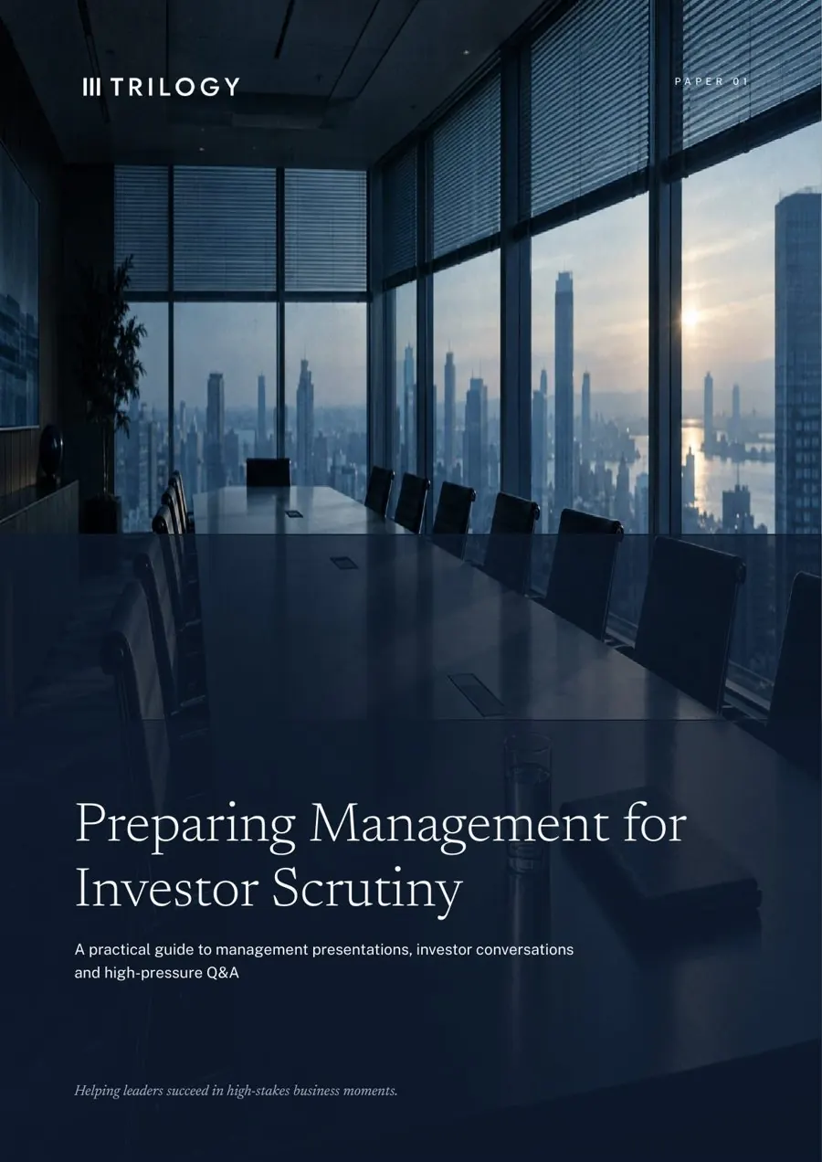 Cover of Trilogy Paper 01: Preparing Management for Investor Scrutiny
